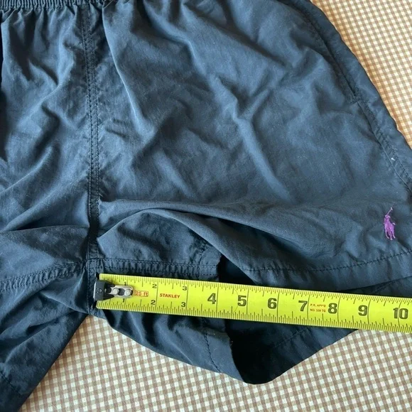 POLO RALPH LAUREN VINTAGE 90s Y2K SWIMMING TRUNKS SHORTS BLACK PURPLE.Men medium - Picture 10 of 12
